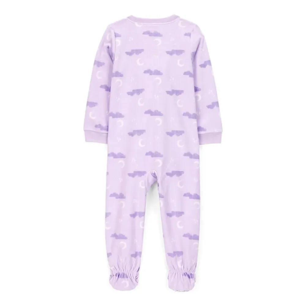 Carter's Fleece Footie Pajama Size 2T - Polyester - Purple, Owl, Clouds NWT